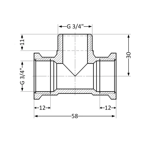 Тройник Thermo Alliance Standart 3/4" ВНВ SD41520 Київ