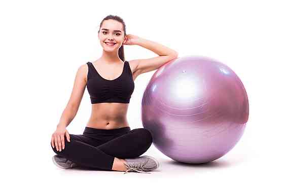 М'яч для фітнесу (фітбол) PowerPlay 4001 Ø65 cm Gymball Ліловий + помпа Кам'янське