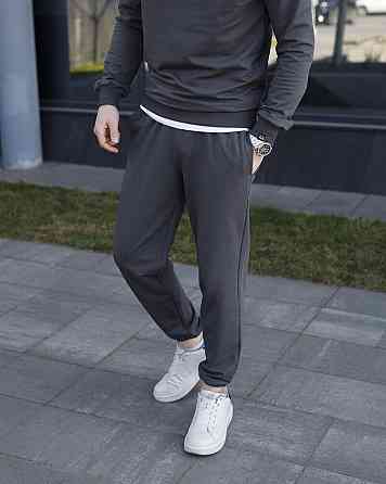 Чоловічі штани джогери з кишенями темно-сірі Pobedov 95 Київ