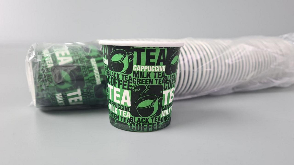 Паперові одноразові склянки 110 мл Юніта TEA зелений (50 шт.) Харків - фото 2