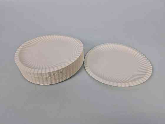 Паперова тарілка біла з ламінацією 100 шт. діаметр 185 мм (1 пачка) Харків