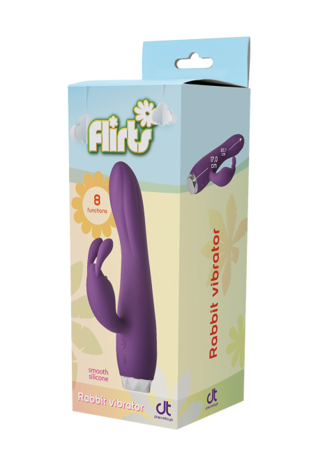 Вибратор кролик Dream Toys Flirts Rabbit, фиолетовый, 17 х 3 см Sex Aura Киев - изображение 7
