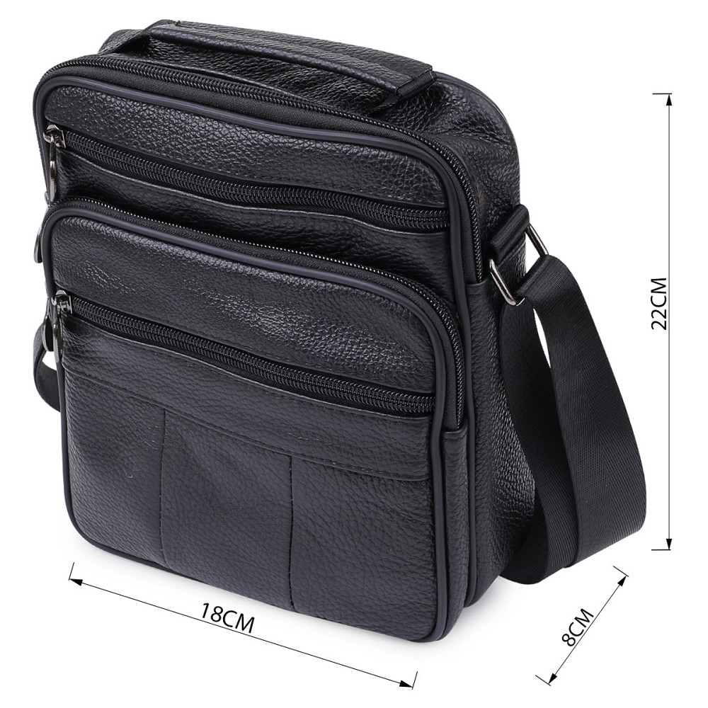 Шкіряна чоловіча сумка Vintage 20466 Чорний Київ - фото 4