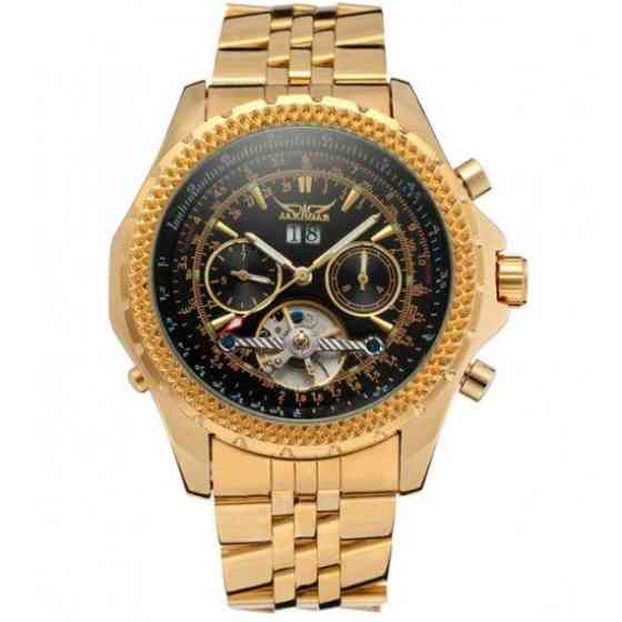 Чоловічий наручний класичний годинник Jaragar Exclusive (Золотистий) Вінниця