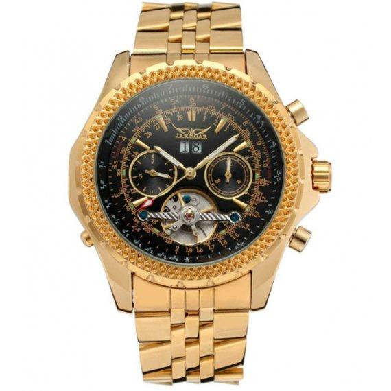 Чоловічий наручний класичний годинник Jaragar Exclusive (Золотистий) Вінниця - фото 4