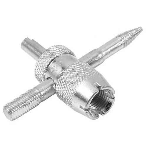 Ключ для ремонта клапанов шин ниппелей авто 4в1, нарезчик резьбы, металл Винница