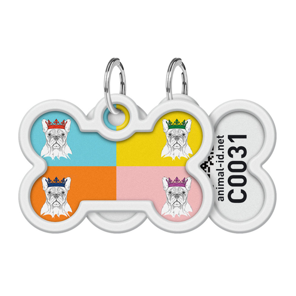 Адресник для собак и кошек металлический WAUDOG Smart ID с QR паспортом, рисунок 