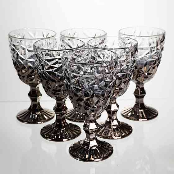 Набір келихів для вина 6 штук 340 мл винні келихи на ніжці скляні фужери для вина подарункові HP-19-181 Коломыя