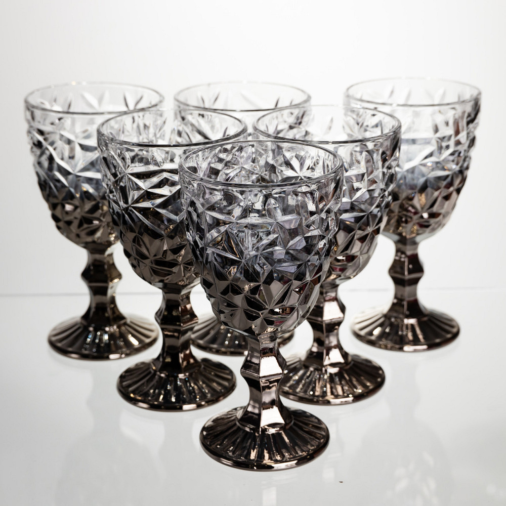 Набір келихів для вина 6 штук 340 мл винні келихи на ніжці скляні фужери для вина подарункові HP-19-181 Коломия - фото 1