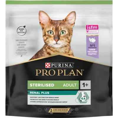 Сухой корм для кошек Purina Pro Plan Sterilised Adult 1+ Renal Plus Для взрослых стерилизованных С индейкой 400 г (7613033564673) Винница