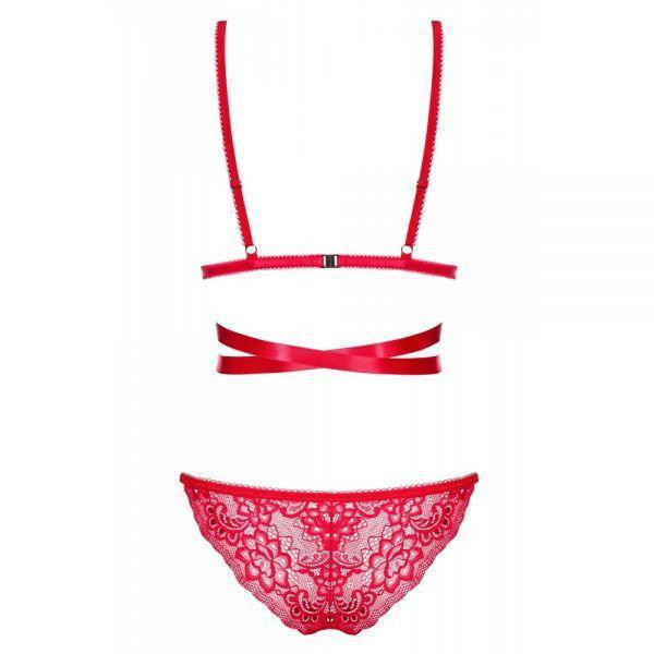 Комплект кружевной Obsessive Lovlea с лентами, красный, L/XL Sex Aura Киев - изображение 5