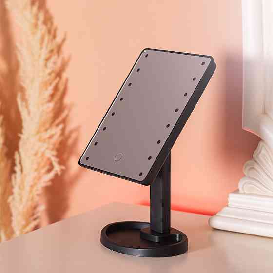 Дзеркало косметичне 21х16 см 16 LED Чорне HP-10-3AB Коломия