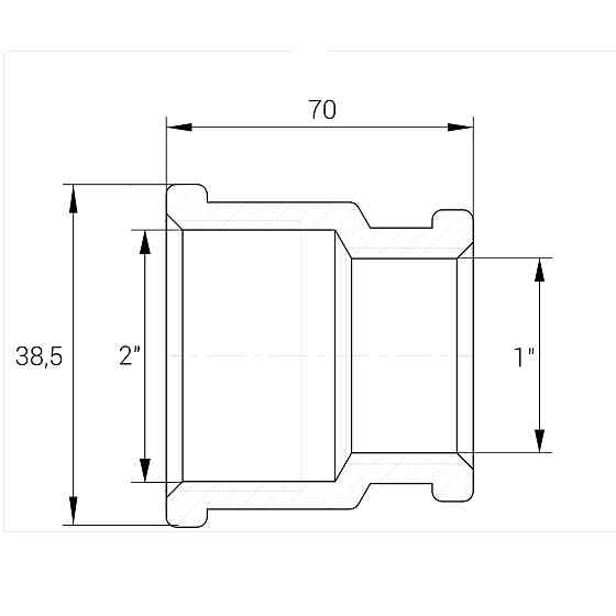 Муфта редукційна 2″х 1″ВВ нікельована восьмигранна А0339А(нк) Киев