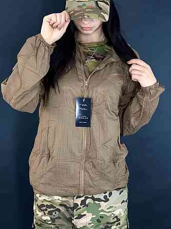 Жіноча тактична вітровка койот з капюшоном і велкро, нейлон, весна-літо, ультралегка Львів