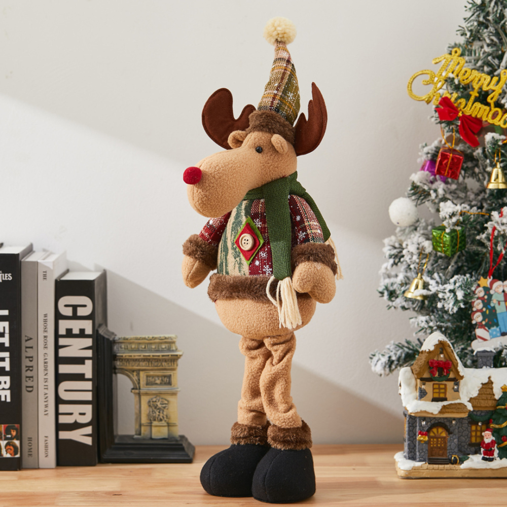 Новорічна фігурка під ялинку новорічний олень 50см новорічна мяка іграшка олень під ялинку Київ - фото 7