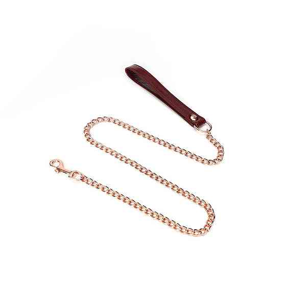 Шкіряний нашийник з повідцем Liebe Seele Wine Red Collar and Leash, 3 кільця для кріплення Sex Aura Київ