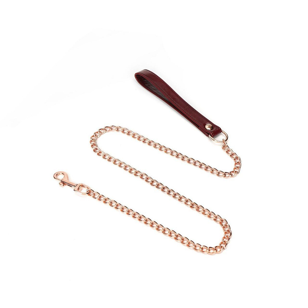 Шкіряний нашийник з повідцем Liebe Seele Wine Red Collar and Leash, 3 кільця для кріплення Sex Aura Київ - фото 5