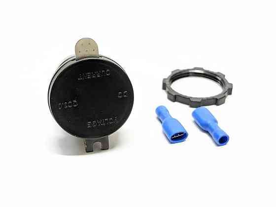 Гніздо прикурювача P11R USB QC 3,0 вольтметр/амперметр врізне з кришкою та червоною підсвіткою 12/24V Харків