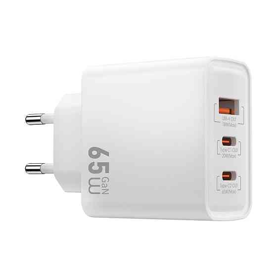 Мережевий зарядний пристрій WIWU 65W Essen GaN Fast Charger 1A+2C Wi-G005 EU White Одеса