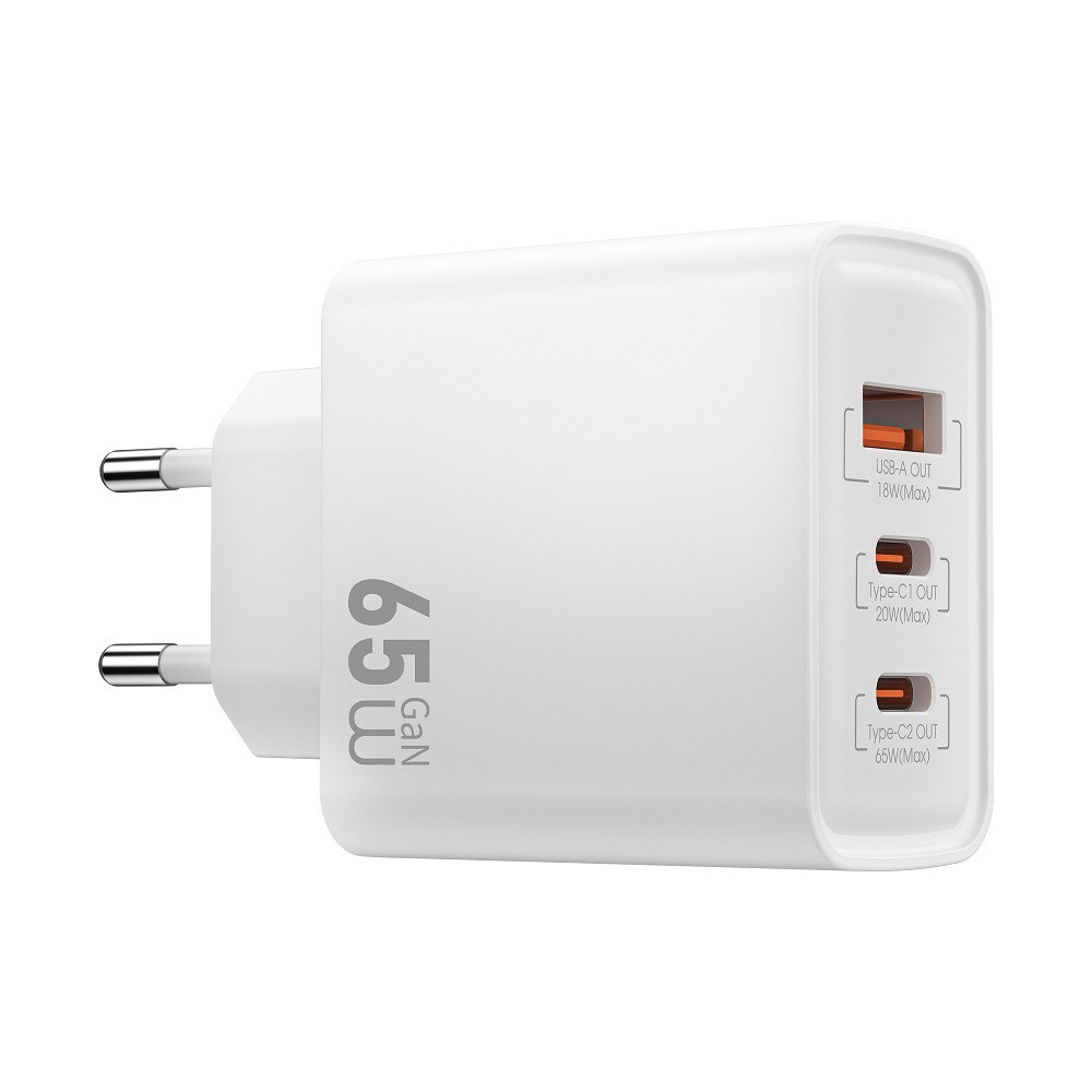 Мережевий зарядний пристрій WIWU 65W Essen GaN Fast Charger 1A+2C Wi-G005 EU White Одеса - фото 3