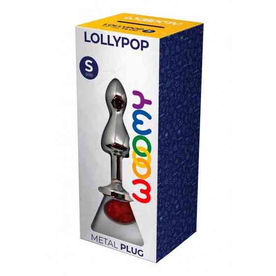 Металлическая анальная пробка Wooomy Lollypop Double Ball Metal Plug Red S диам. 2,8 см, длина 8,5см Sex Aura Киев