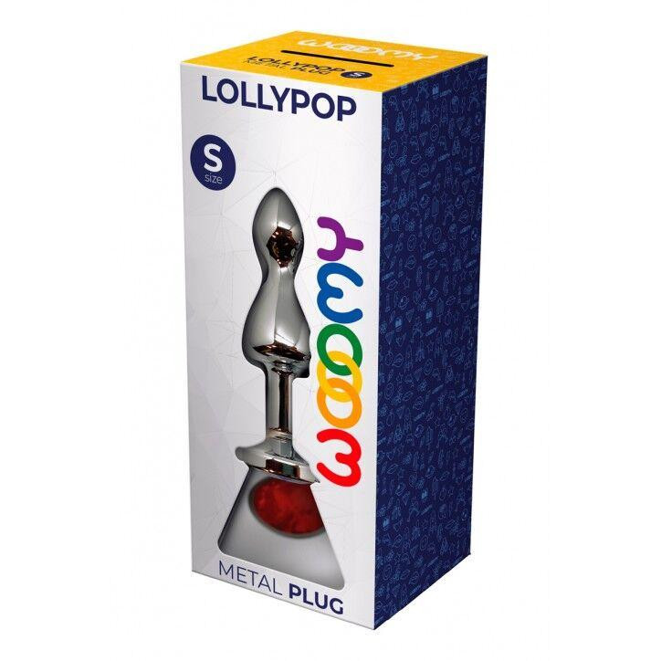 Металлическая анальная пробка Wooomy Lollypop Double Ball Metal Plug Red S диам. 2,8 см, длина 8,5см Sex Aura Киев - изображение 3