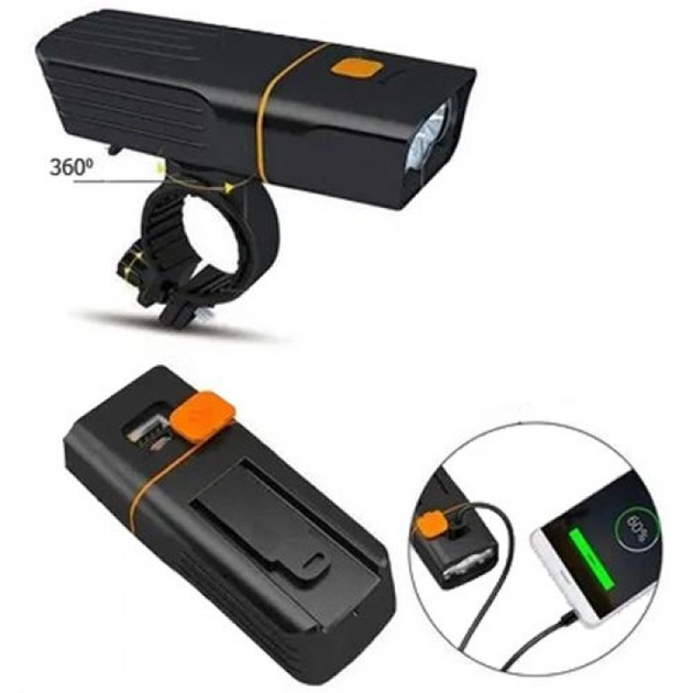 Велоліхтар + габарит QX-T3306 (3xXML-T6 + габарит-6SMD) + PowerBank + microUSB (3 режими та 4 режими) Вінниця - фото 7