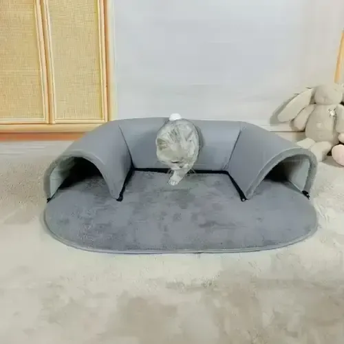 Игровой туннельный коврик Интерактивная игрушка игровой домик 2 в 1 Cat Bed Коломия - фото 1