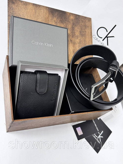 Мужской подарочный набор ремень и портмоне в деревянной коробке СК (451) Киев - изображение 4