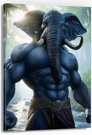 Картина Холсті в спортзал  Слон  KLM_13 100х150 см Киев