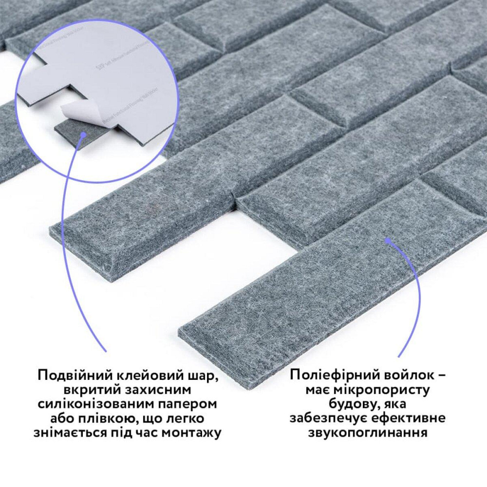 Звукоізоляційна панель 600х600х9мм Темно-сіра SW-00002704 Київ - фото 2
