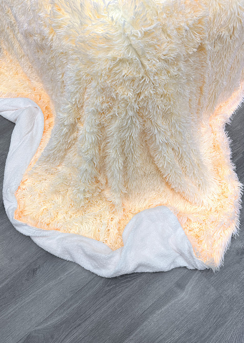 Плед-покривало 200х230 см (+-10см) Травка на овчині колір кремовий з білим (87-220) Київ - фото 8