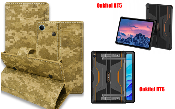 Книжка-трансформер для планшета Oukitel Rt3, Oukitel Rt3 Pro, колір Black Pixel Київ