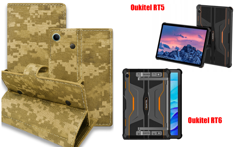 Книжка-трансформер для планшета Oukitel Rt3, Oukitel Rt3 Pro, колір Black Pixel Київ - фото 1