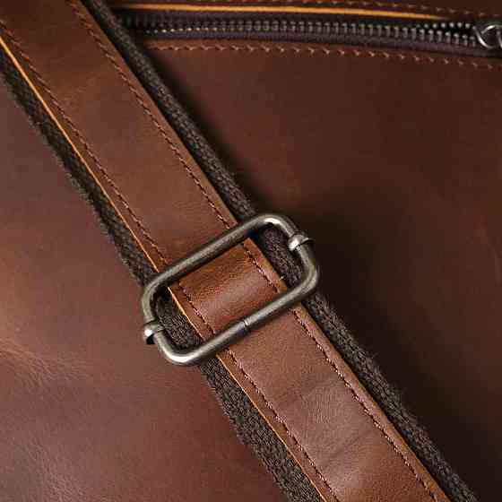 Чоловіча ділова сумка з ручкою для перенесення в руці з натуральної шкіри Коричневий (Vintage) Київ