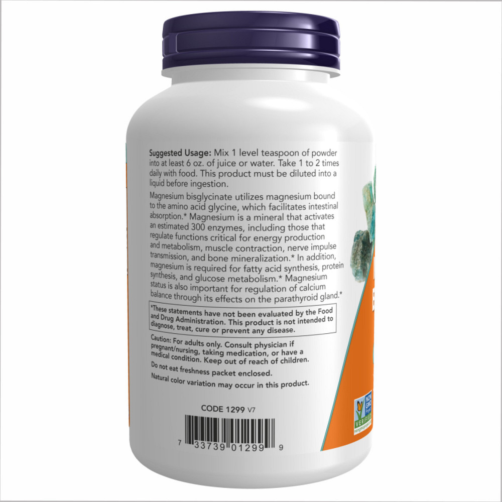 Магний бисглицинат NOW Foods Magnesium Bisglycinate Powder 250мг 227 г Киев - изображение 3