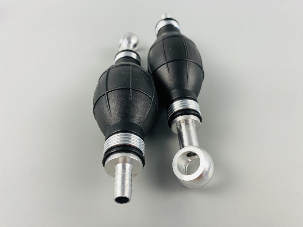 Ручний насос для перекачування рідини з клапаном масло-бензостійка гума алюмінієві наконечники d=8 мм/d=14 м Мукачево - фото 5