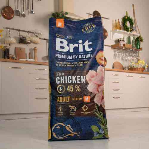 Сухий корм Brit Premium Dog Adult M для дорослих собак середніх порід, з куркою, 15 кг Київ
