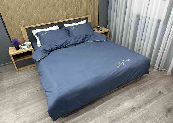 Комплект постільної білизни Сатин, Євро 200х230 Джинс (88-140) Київ