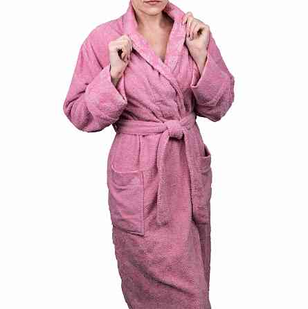 Махровий халат GM Textile 100% бавовна 400 г/м2 (Рожевий) XXXL Суми