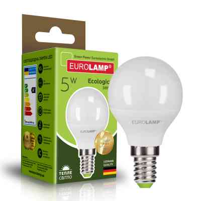 Лампочка Eurolamp LED G45 5W E14 3000K 220V (LED-G45-05143(P)) Винница
