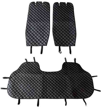 Накидка на сиденья задние (экокожа) PolyteP, к-т (2 шт., синяя строчка) Киев