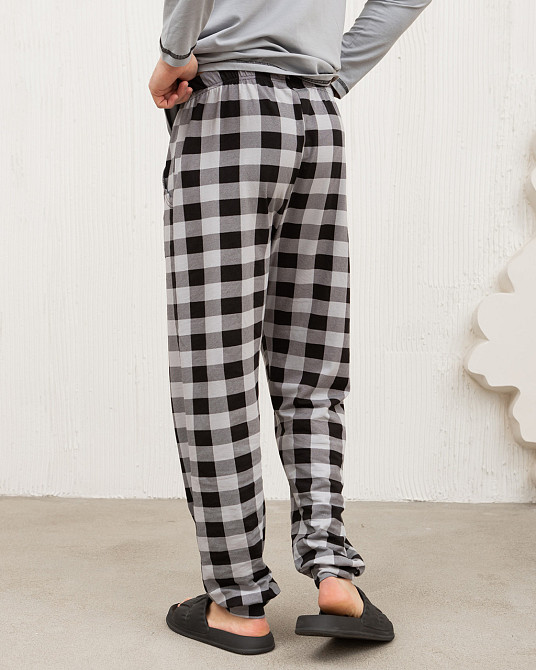 Мужская пижама серая клетка - Позитив - Family look Tom John 93487 Киев - изображение 4