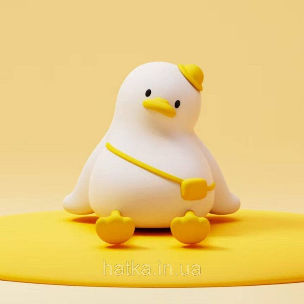 Нічник дитячий силіконовий сенсорний Каченя VALESO A050 для спальні акумуляторний білий Київ - фото 8