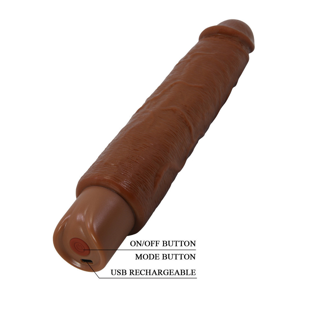 Реалістичний вібратор - Pretty Love Soren Realistic Vibrating Dildo Brown Sex Aura Київ - фото 10