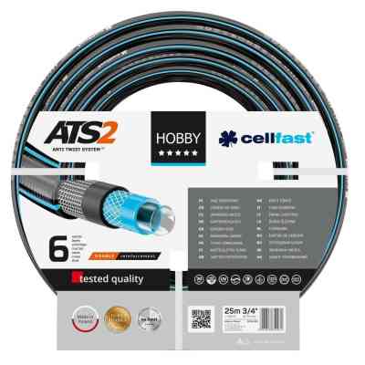 Шланг для поливу Cellfast HOBBY ATS, 3/4&apos;, 25м, 6 шарів, до 30 Бар, -20…+60°C (16-220) Вінниця