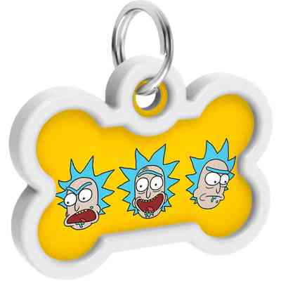 Адресник для животных WAUDOG Smart ID с QR паспортом "Рик и Морти 3", кость 40х38 мм (231-0282) Винница