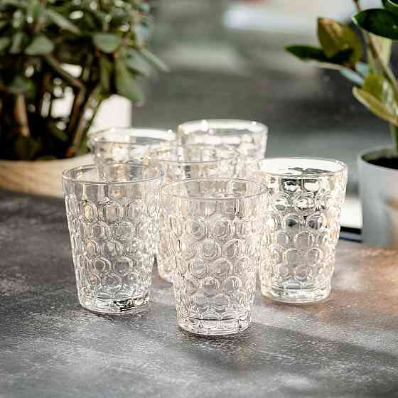 Набір скляних стаканів 6 шт для напоїв 400 мл Київ