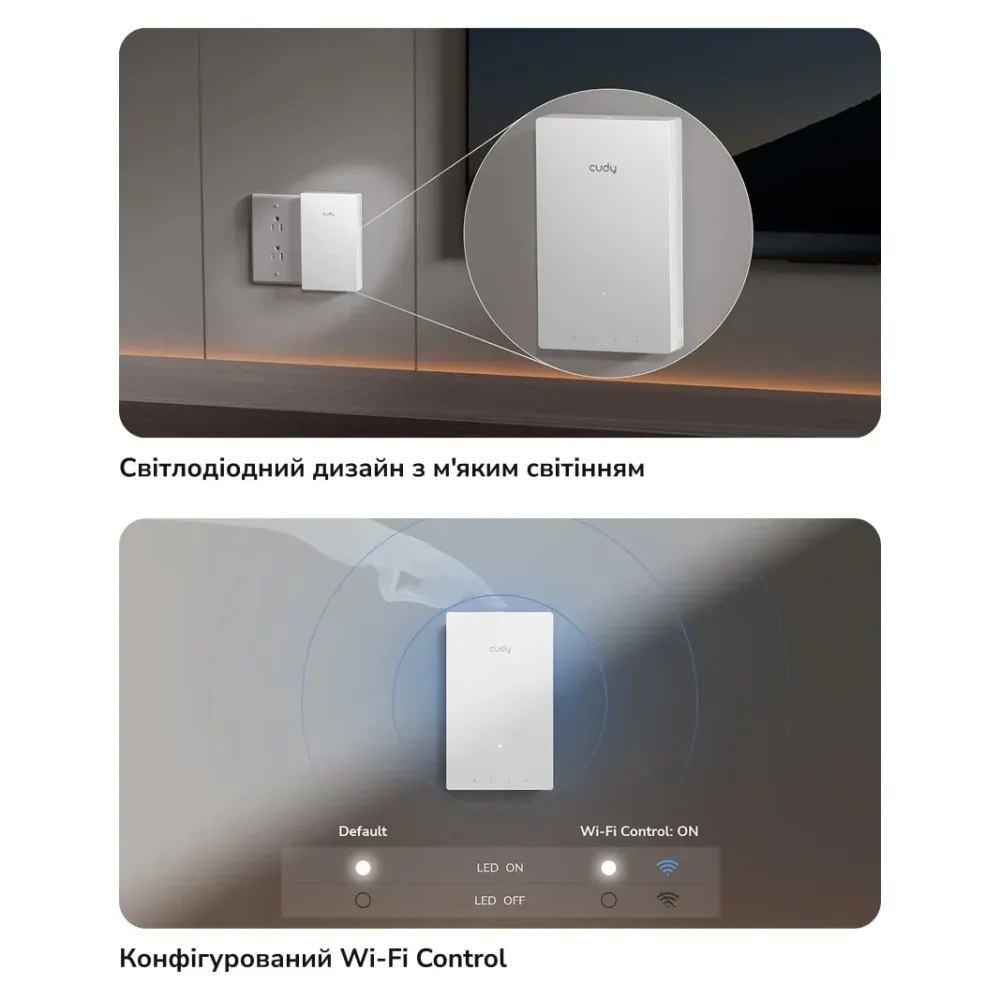 Точка доступу настінна WiFi 5 Cudy AP1300 Wall з підтримкою Mesh дводіапазонна гігабітна AC1200 (73-00659) Київ - фото 8