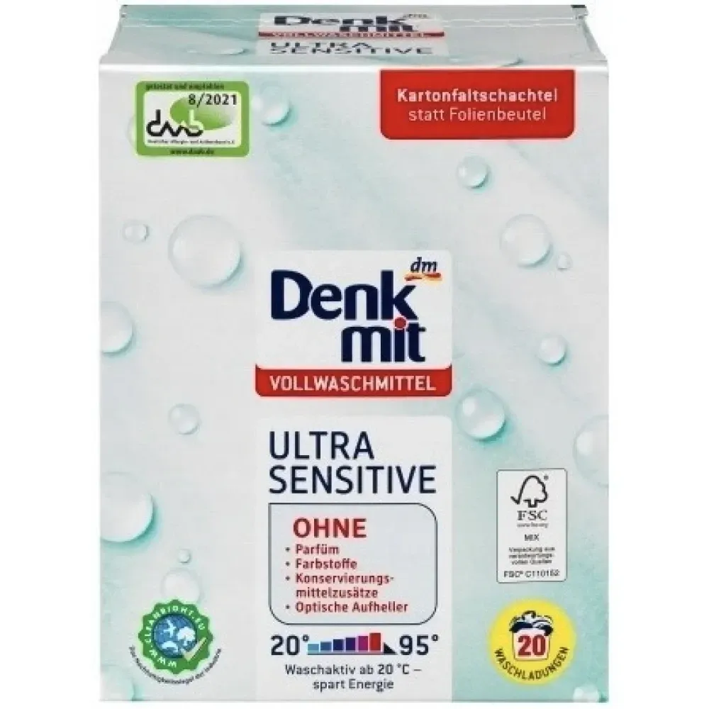 Пральний порошок для дитячих речей/для людей із чутливою шкірою Denkmit Ultra Sensitive 1,21 кг 18 п Львів - фото 1